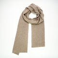 PORTOLANO LADIES CASHMERE SCARF WITH RIB EDGE- NILE BROWN