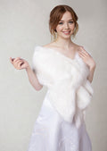 Sissily Designs Light Ivory Faux Fur Shawl (Lilian Ivy03)