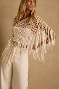Modern Bridge International Co,Ltd Rianne Ivory Sequin Crochet Shawl