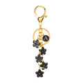 Daisy Flower Initial Letter - Bag Charm (Black)